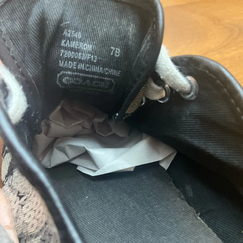 Coach Kameron Signature Canvas Sneakers Sequin Accent Chic Designer Casual - Picture 3 of 8
